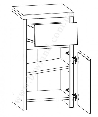 KASPIAN белый KOM1D1SP тумба BRW