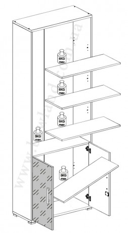 OFFICE LUX REG2D/220 стеллаж BRW