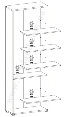 OFFICE LUX REG/79/220 стеллаж BRW