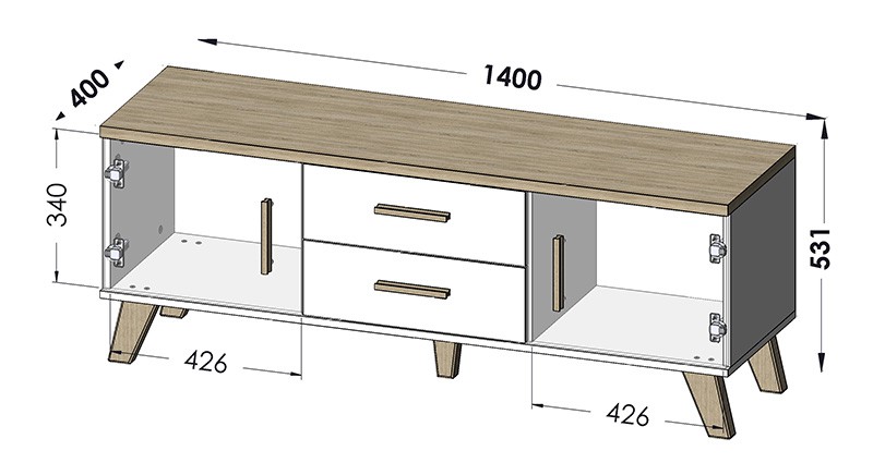 LOTTA Tv-galdiņš 140 2D2S CAMA