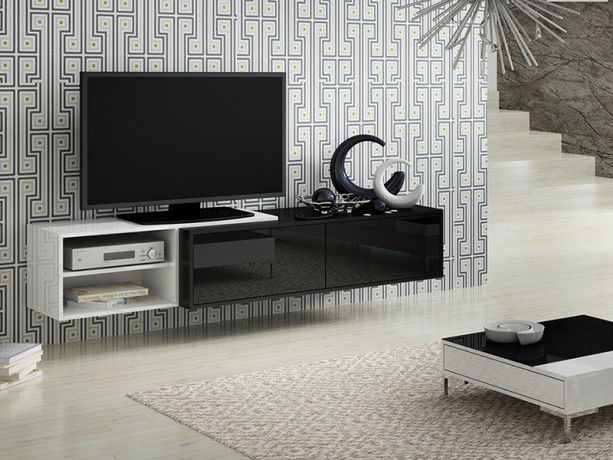 SIGMA 2 Tv-galdiņš черный/белый CAMA