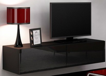 VIGO Tv-galdiņš 140 черный/черный глянец CAMA