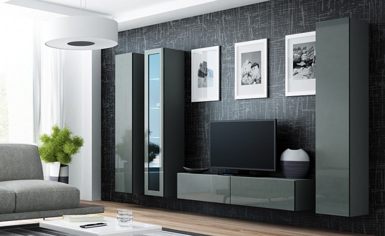 VIGO Tv-galdiņš 140 серый/серый глянец CAMA