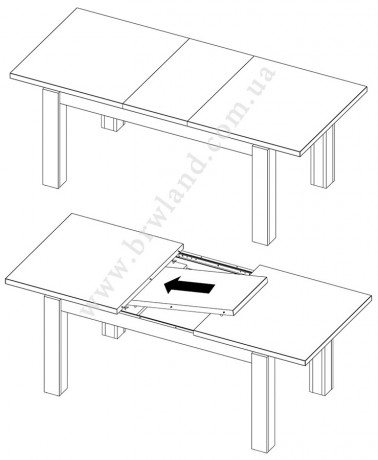 ALCT44-D53 Izvelkams galds Forte (Stol rozkladany)