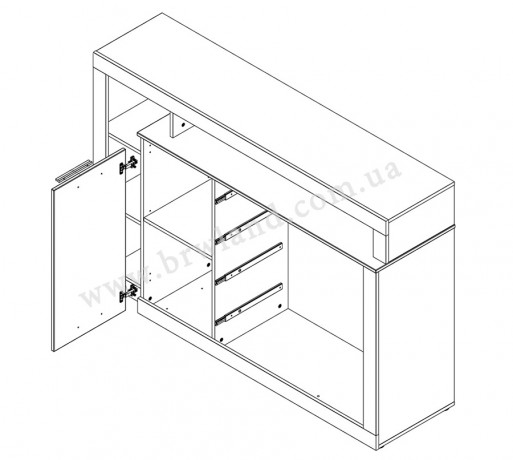 BLQK351L-N09 Kumode левый BELLEVUE Forte (Komoda L)