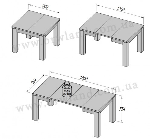 EST45-H46 Izvelkams galds Forte (Stol rozkladany)