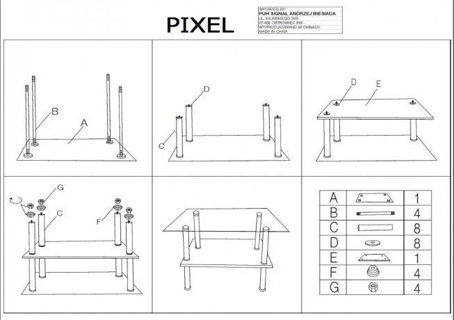 PIXEL B 90х45 galds SIGNAL