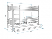 CARINO 190*80 divstāvu bērnu gulta
