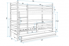 ERYK divstāvu gulta (bunk) 160x80