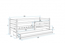 ERYK 190x80 vienvietīgā gulta