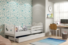 MIKO 190*80 vienvietīgā bērnu gulta - balta