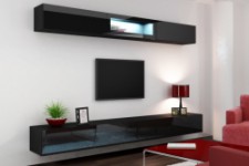 VIGO Tv-galdiņš 140 черный/черный глянец CAMA