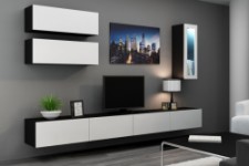 VIGO Vitrīna навесная маленькая черный/белый глянец CAMA (распродажа)