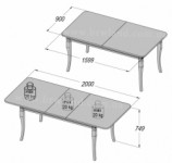 RETT30-D50 Izvelkams galds AVINION Forte (Stol rozkladany)